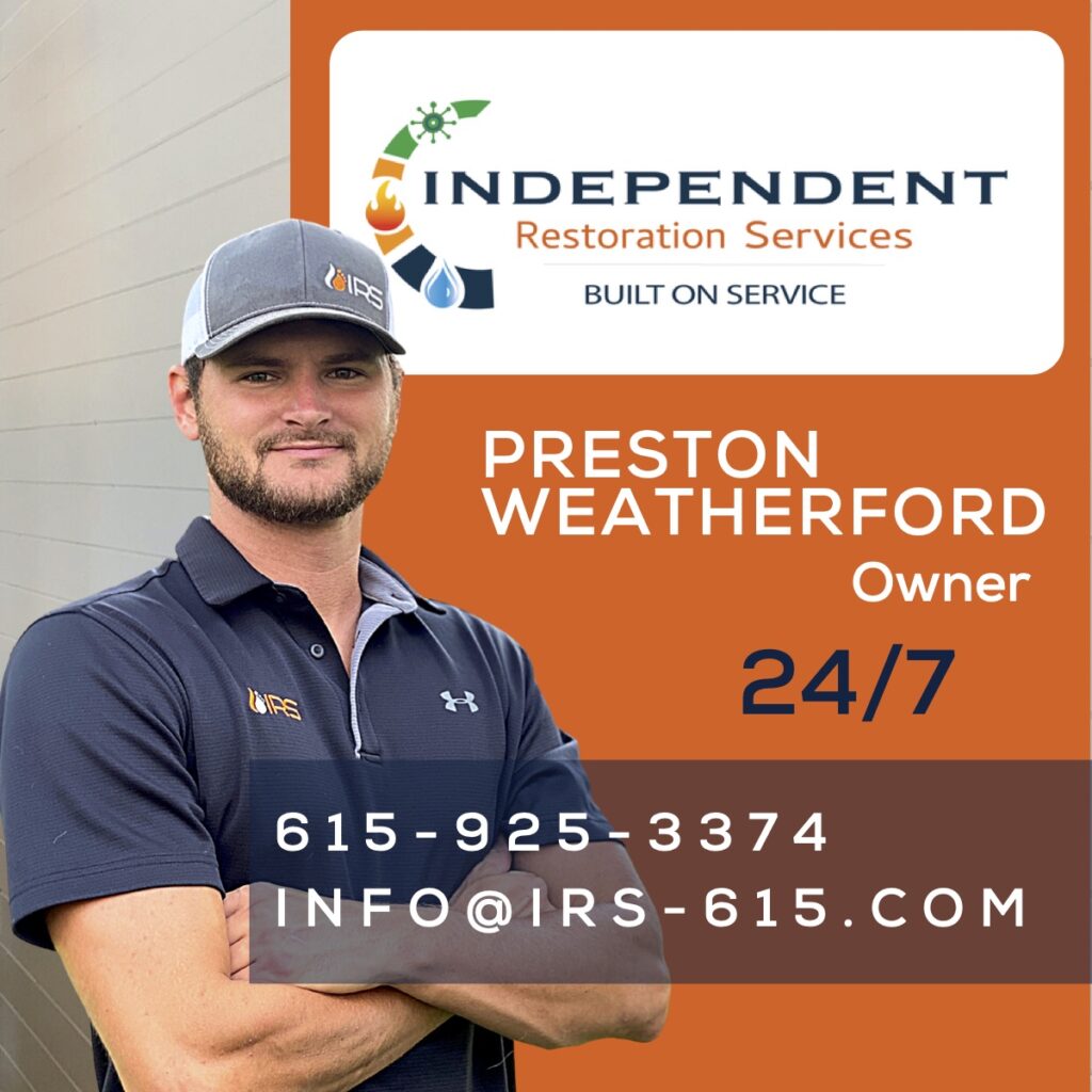 Independent Restoration Services - Middle Tennessee Owner, Preston Weatherford