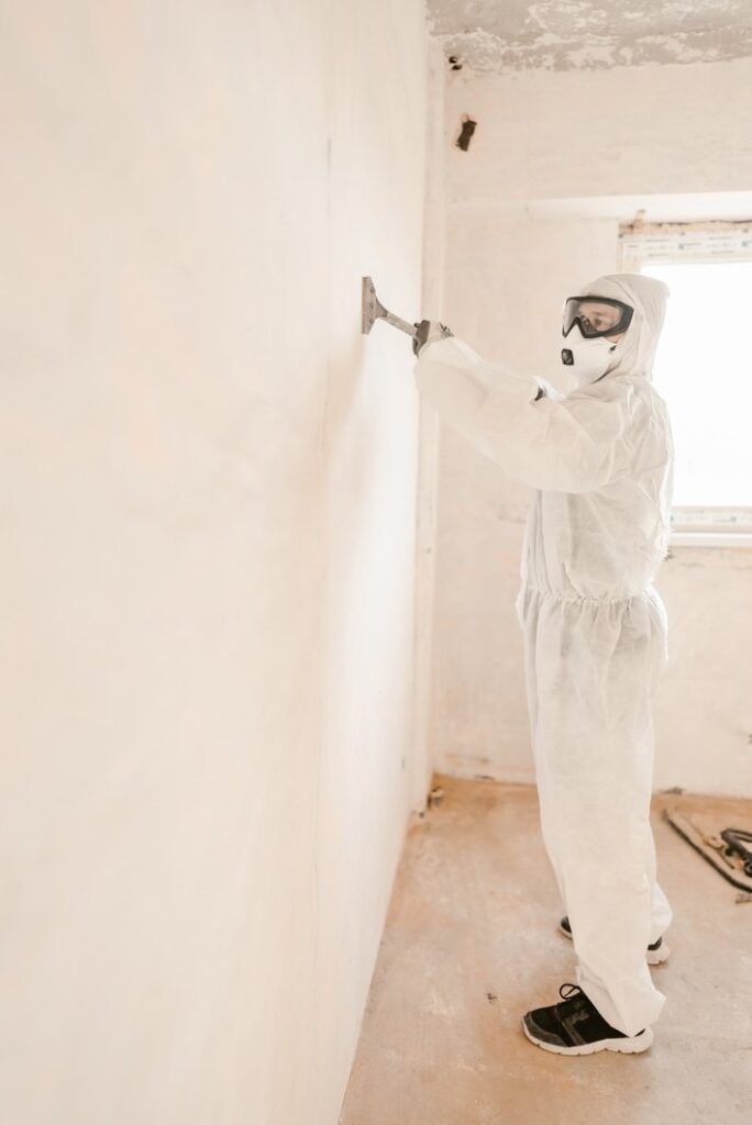 Biohazard Cleanup in Austin, TX - Photo of a biohazard professional carrying out the mold removal process